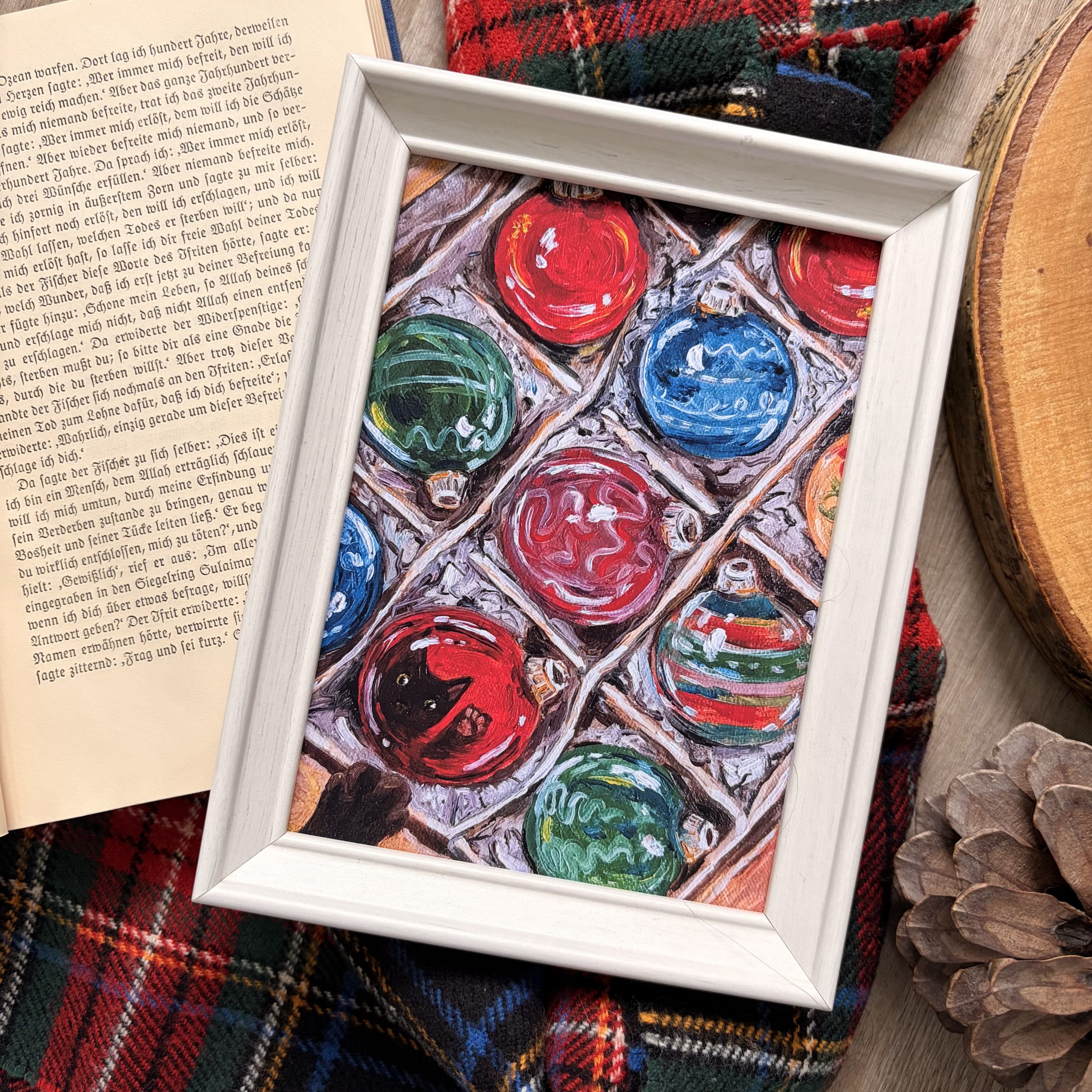 Weihnachtspfoten Kunstdruck