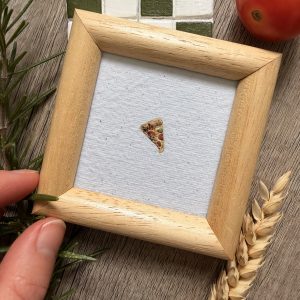 Pizza Caprese - Acryl 6x6 cm gerahmt