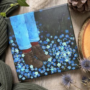 Blaue Flecken - Acryl auf Leinwand 20x20 cm