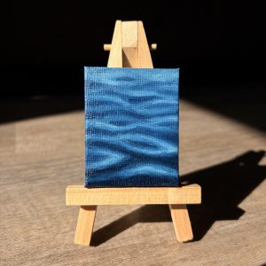 Wellenblick - Öl auf Leinwand mit Staffelei 6 x 4,7 cm