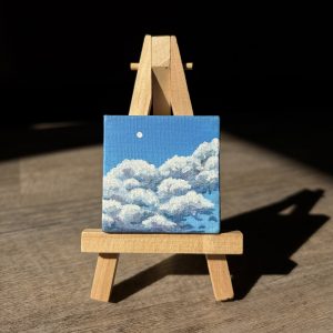 Wolkenschau - Acryl auf Leinwand mit Staffelei 5 x5 cm