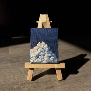 Hoch geträumt - Acryl auf Leinwand mit Staffelei 6 x 4,7 cm