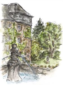 Aquarell Malerei eines Schlosses